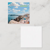 Santorini, Griechenland Beach House Quadratische Visitenkarte (Vorne/Hinten)