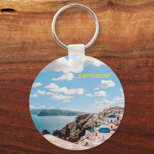 Santorini, Griechenland Beach House Schlüsselanhänger (Rückseite)