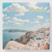 Santorini, Griechenland Beach House Steinuntersetzer (Vorderseite)
