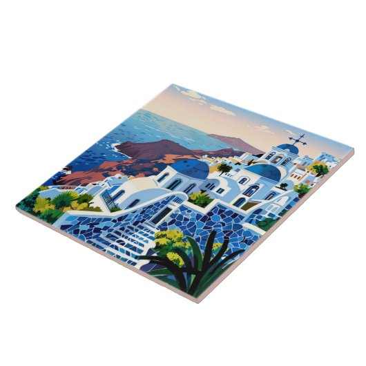 Santorini Griechenland bei Sunset - Griechische In Fliese (Seite)