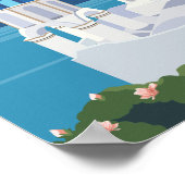 Santorini Griechenland Berühmter Reiseort Illustra Poster (Ecke)