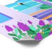 Santorini Griechenland Berühmter Reiseort Illustra Poster (Ecke)