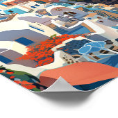 Santorini Griechenland Berühmter Vintage Travel Pl Poster (Ecke)