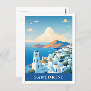Santorini Griechenland Berühmter Vintage Travel Pl Postkarte
