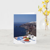 Santorini Griechenland Blank Faltenkarte Karte (Gelbe Blume)