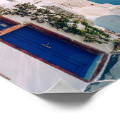 Santorini Griechenland - Blaue Tür beim Santorini- Poster (Ecke)