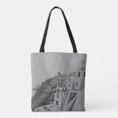Santorini Griechenland Bleistift Sketch Tasche (Rückseite)