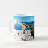 Santorini, Griechenland Blue Domes Kaffeetasse (Vorderseite Links)