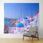 Santorini Griechenland Blue Island Foto Stand Hint Wandteppich (Beispiel (Horizontal))