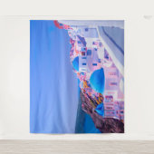 Santorini Griechenland Blue Island Foto Stand Hint Wandteppich (Vorderseite)