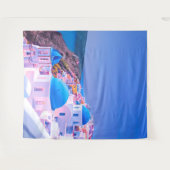 Santorini Griechenland Blue Island Foto Stand Hint Wandteppich (Vorderseite (Horizontal))