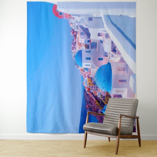 Santorini Griechenland Blue Island Foto Stand Hint Wandteppich (Beispiel)