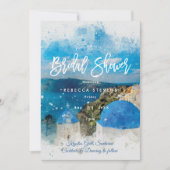 Santorini Griechenland Braun-Dusche Einladung (Vorderseite)