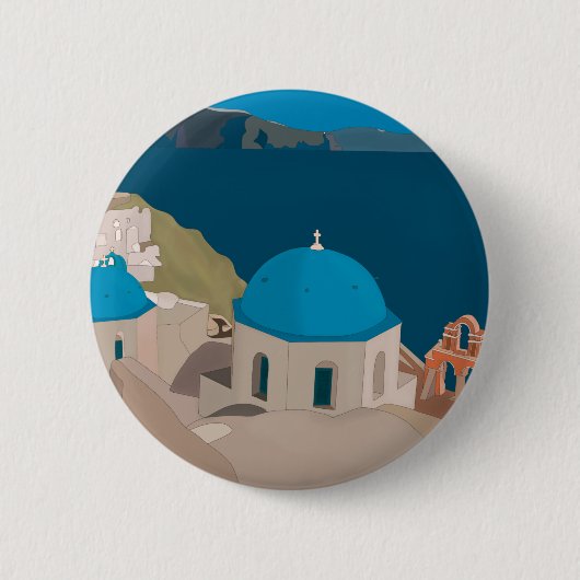 Santorini Griechenland Button (Vorderseite)