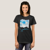 Santorini Griechenland Digitale Malerei Souvenir T-Shirt (Vorne ganz)