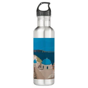 Santorini Griechenland Edelstahlflasche