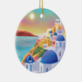 Santorini Griechenland - Europa Art Destination Tr Keramik Ornament (Rechts)