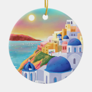 Santorini Griechenland - Europa Art Destination Tr Keramik Ornament