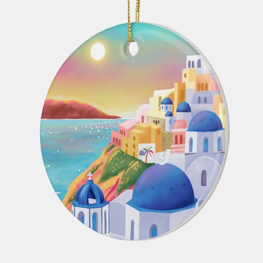 Santorini Griechenland - Europa Art Destination Tr Keramik Ornament (Links)