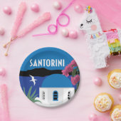 Santorini Griechenland - farbige Abbildung Pappteller (Party)