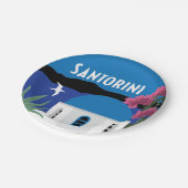 Santorini Griechenland - farbige Abbildung Pappteller (Schrägansicht)