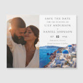 Santorini Griechenland Foto Hochzeit rettet das Da Magneteinladung (Vorderseite)