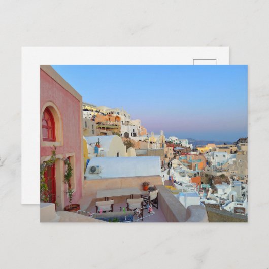 Santorini Griechenland Fotografie Postkarte (Vorne/Hinten)