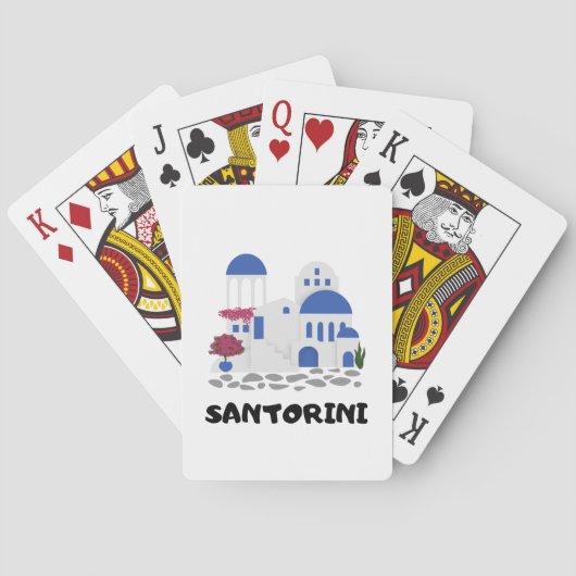 Santorini Griechenland Gebäude Spielkarten (Rückseite)