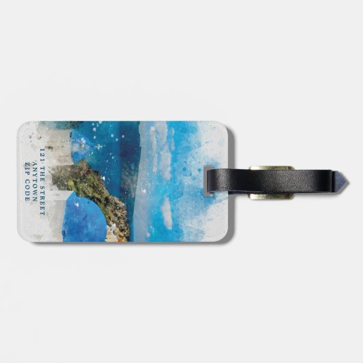 Santorini Griechenland Gepäckanhänger (Rückseite horizontal)