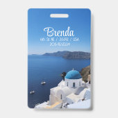 Santorini Griechenland Gepäckmarke Ausweis (Rückseite)