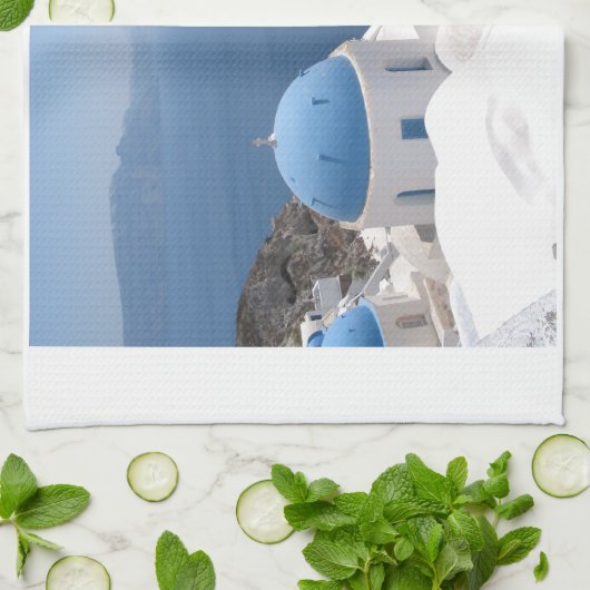 Santorini Griechenland Geschirrtuch (Gefaltet)