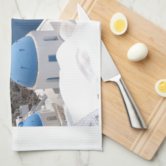 Santorini Griechenland Geschirrtuch (Viertel Falte)