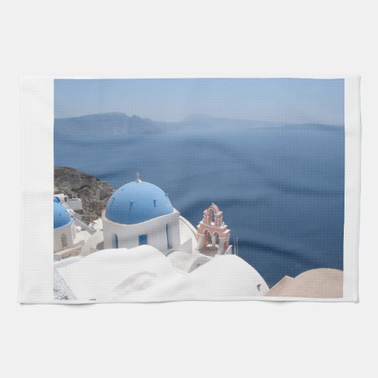 Santorini Griechenland Geschirrtuch (Horizontal)