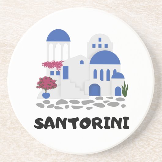 Santorini Griechenland Getränkeuntersetzer (Vorne)