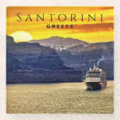 Santorini, Griechenland Glasuntersetzer (Vorderseite)