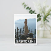 Santorini Griechenland Goddess Statue im Cafe Postkarte (Stehend Vorderseite)