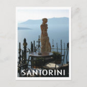 Santorini Griechenland Goddess Statue im Cafe Postkarte (Vorderseite)