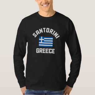 Santorini Griechenland Griechische Flagge Pride Va T-Shirt