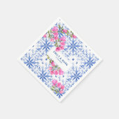 Santorini Griechenland Hochzeit Blau-Weiß Serviette (Ecke)