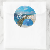 Santorini, Griechenland Hochzeit danke Ihnen Aufkl Runder Aufkleber (Tasche)