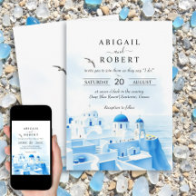 Santorini Griechenland Hochzeit der Aquarelllandsc