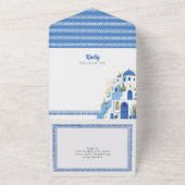 Santorini Griechenland Hochzeit griechischer Einla All In One Einladung (Außenbereich)