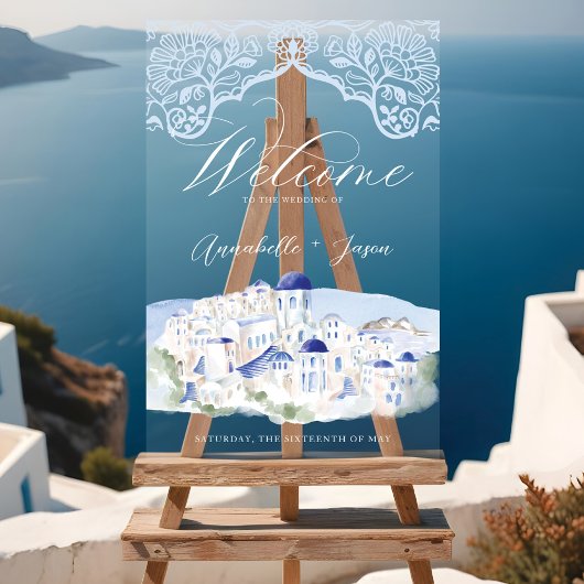 Santorini Griechenland Hochzeit in Urlaubsort Acrylschild