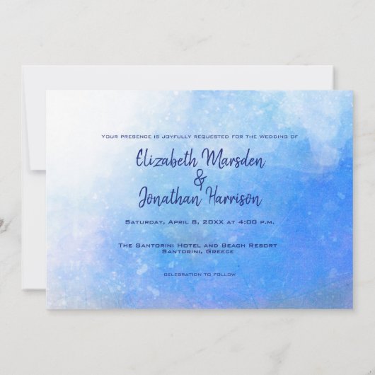 Santorini Griechenland Hochzeit in Urlaubsort Einladung (Rückseite)