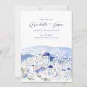 Santorini Griechenland Hochzeit in Urlaubsort Save The Date (Vorderseite)