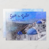 Santorini Griechenland Hochzeit in Urlaubsort Save The Date (Vorne/Hinten)