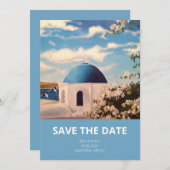 Santorini Griechenland Hochzeit retten das Datum d Save The Date (Vorne/Hinten)
