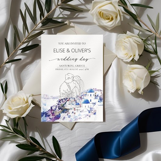 Santorini Griechenland Hochzeitsommer Einladung