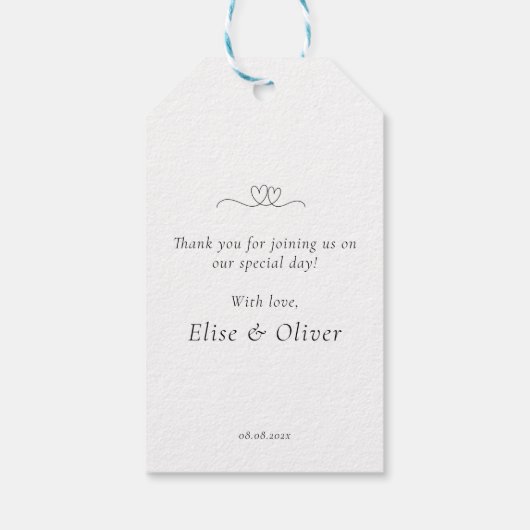 Santorini Griechenland Hochzeitsommer Geschenkanhänger (Rückseite)