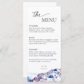 Santorini Griechenland Hochzeitsommer Menükarte (Vorne/Hinten)